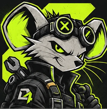 The D4N63RM0U53 Maker Mouse mascot wearing engineering goggles